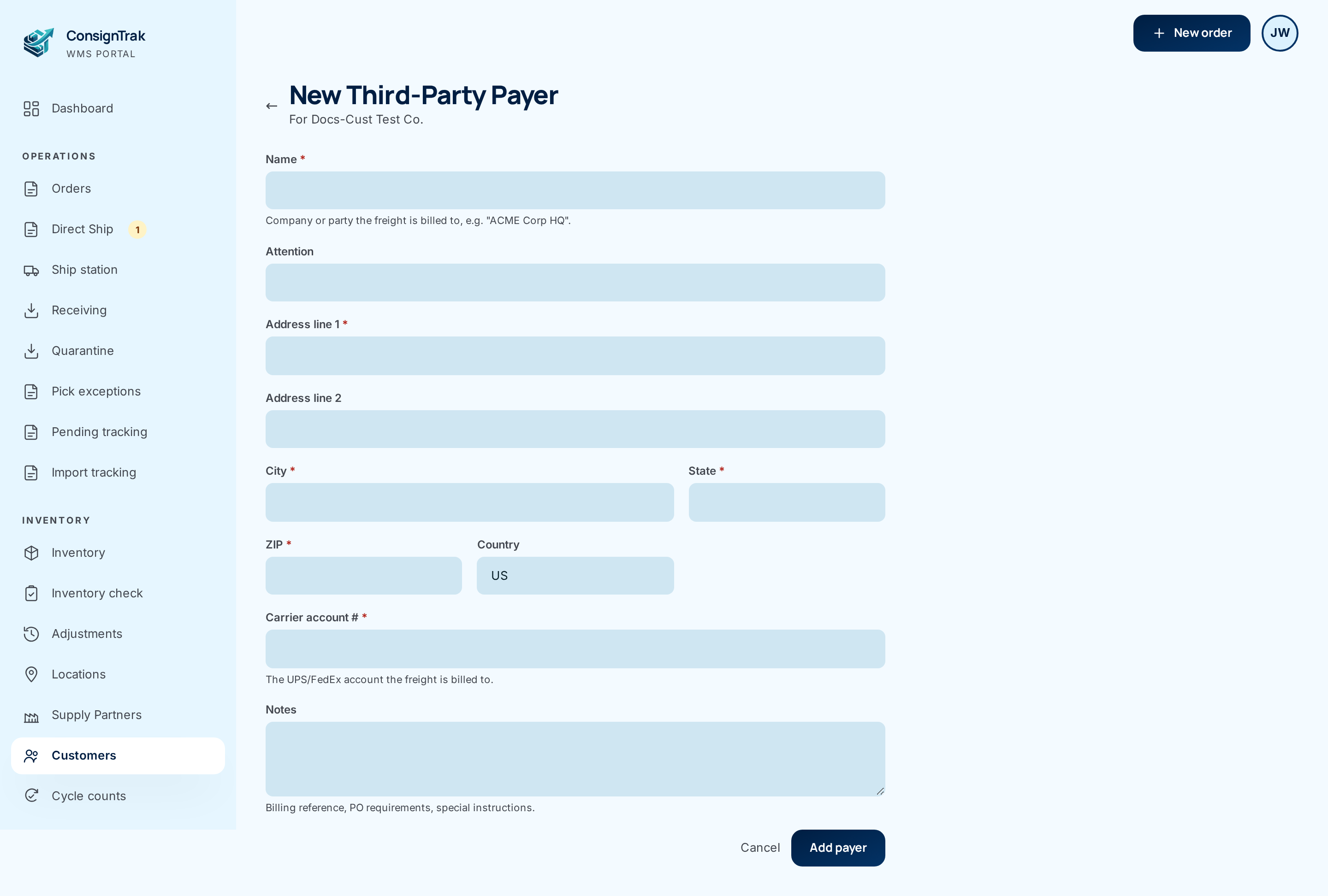 The New Third-Party Payer form