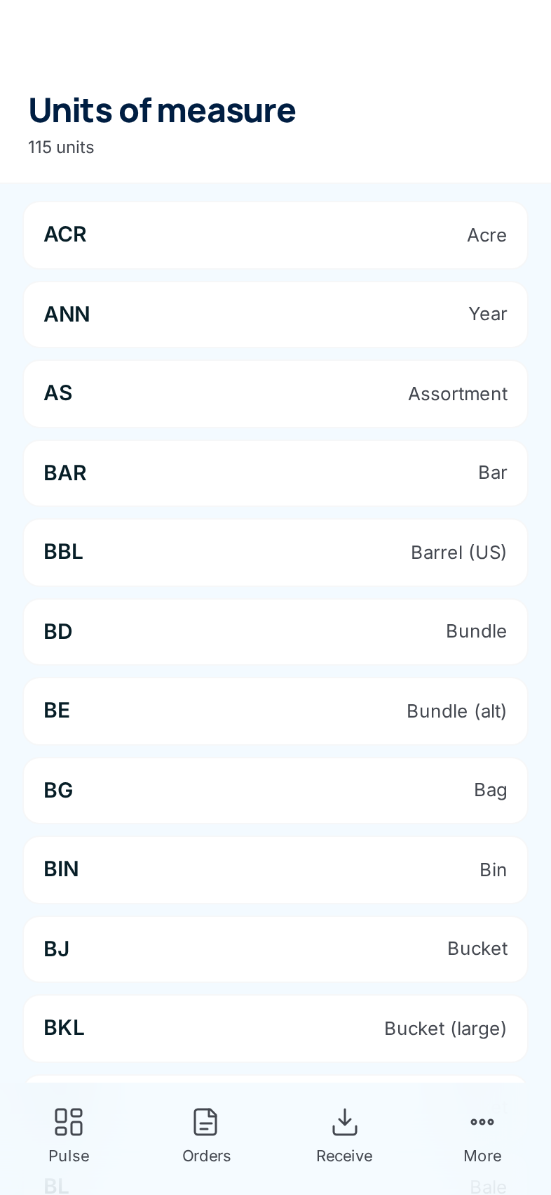 The same list on a phone